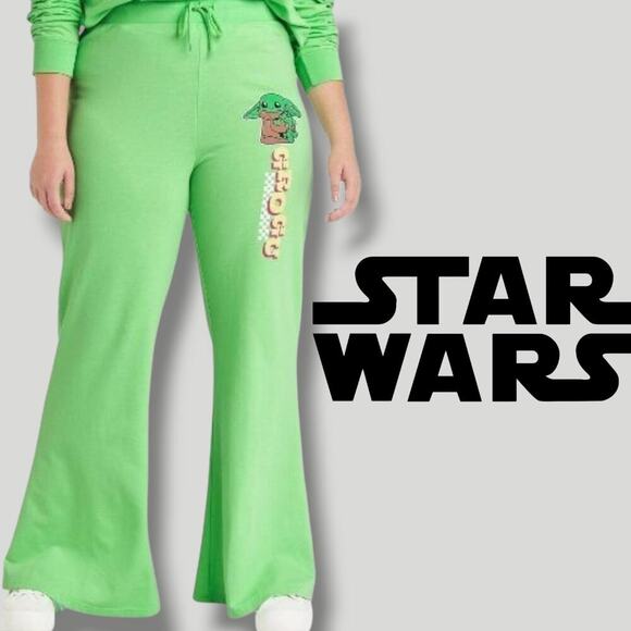 Disney's Star Wars Women's Baby Yoda The Mandalorian Loungewear flared Pants - Picture 7 of 7